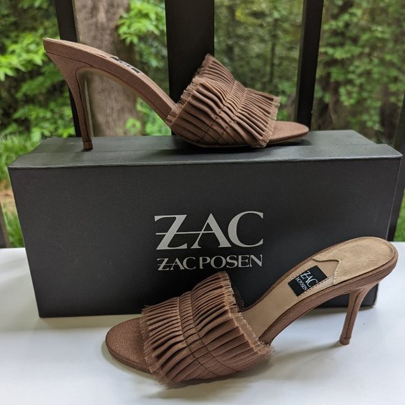 ZAC by ZAC POSEN Venecia Slip On Stiletto Mule Sandals in Cappuccino Size 6M New - Picture 5 of 9